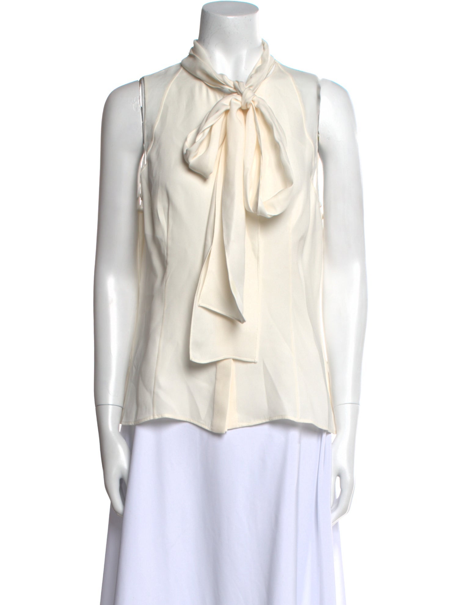 Carolina Herrera Silk Tie Neck Blouse