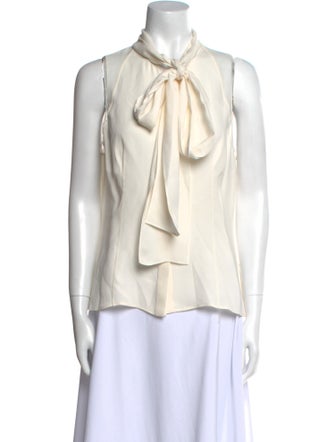 Carolina Herrera Silk Tie Neck Blouse