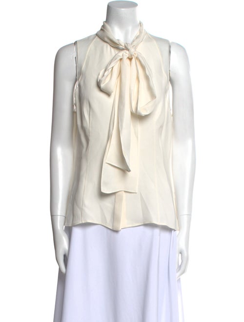 Carolina Herrera Silk Tie Neck Blouse