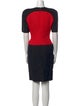 Carolina Herrera Colorblock Pattern Knee-Length Dress