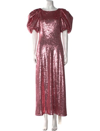 Carolina Herrera Scoop Neck Long Dress