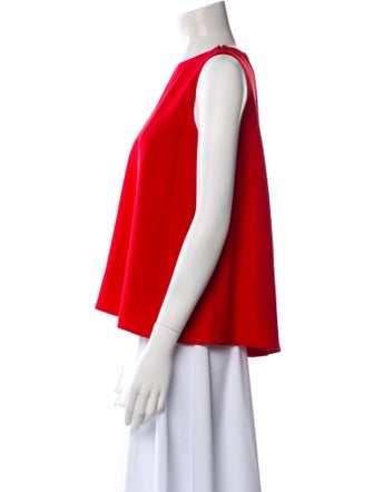 Carolina Herrera Bateau Neckline Sleeveless Blouse