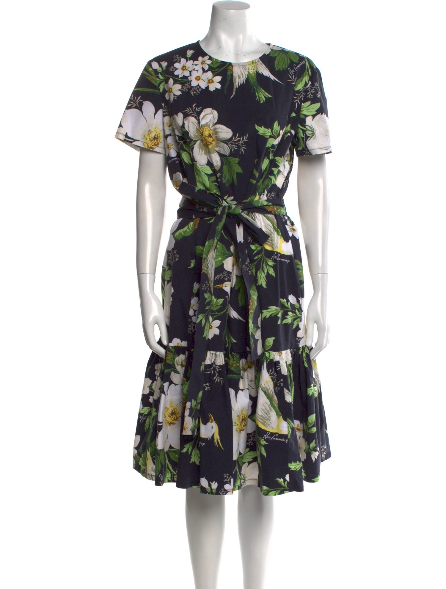 Carolina Herrera Floral Print Midi Length Dress