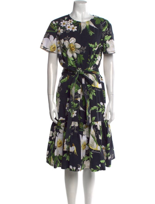 Carolina Herrera Floral Print Midi Length Dress