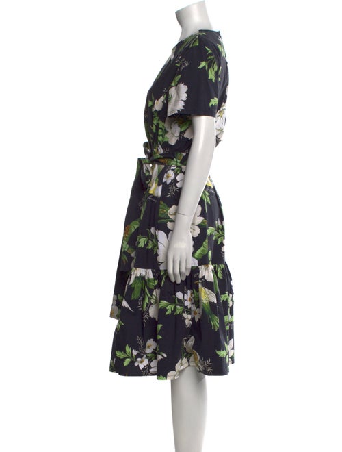 Carolina Herrera Floral Print Midi Length Dress
