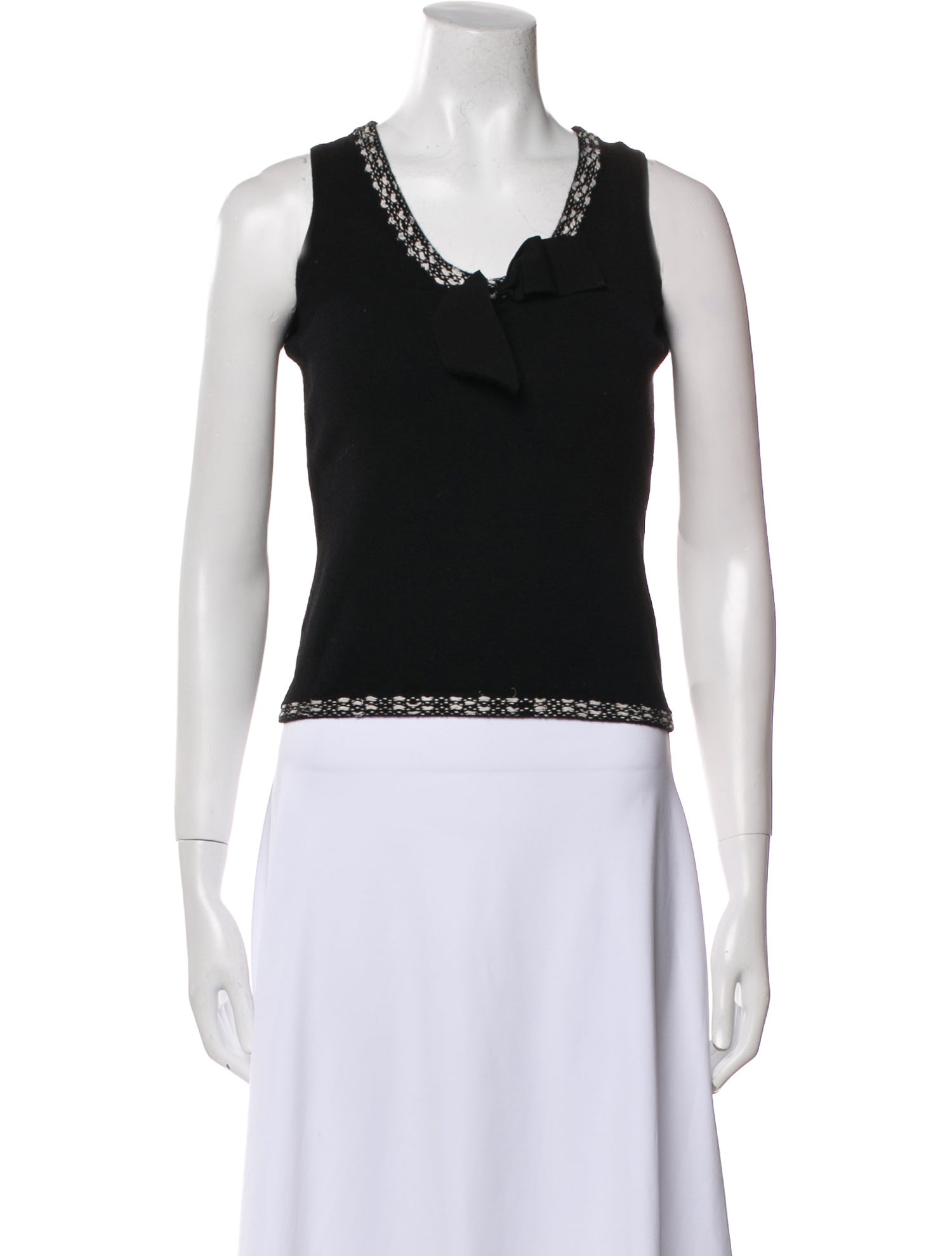 Carolina Herrera Wool Scoop Neck Crop Top