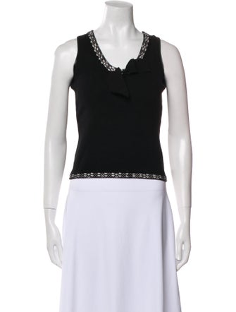 Carolina Herrera Wool Scoop Neck Crop Top