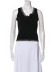 Carolina Herrera Wool Scoop Neck Crop Top