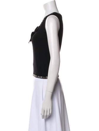 Carolina Herrera Wool Scoop Neck Crop Top