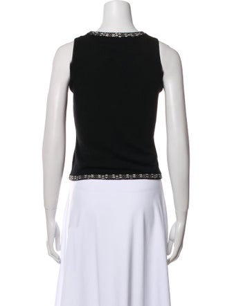 Carolina Herrera Wool Scoop Neck Crop Top