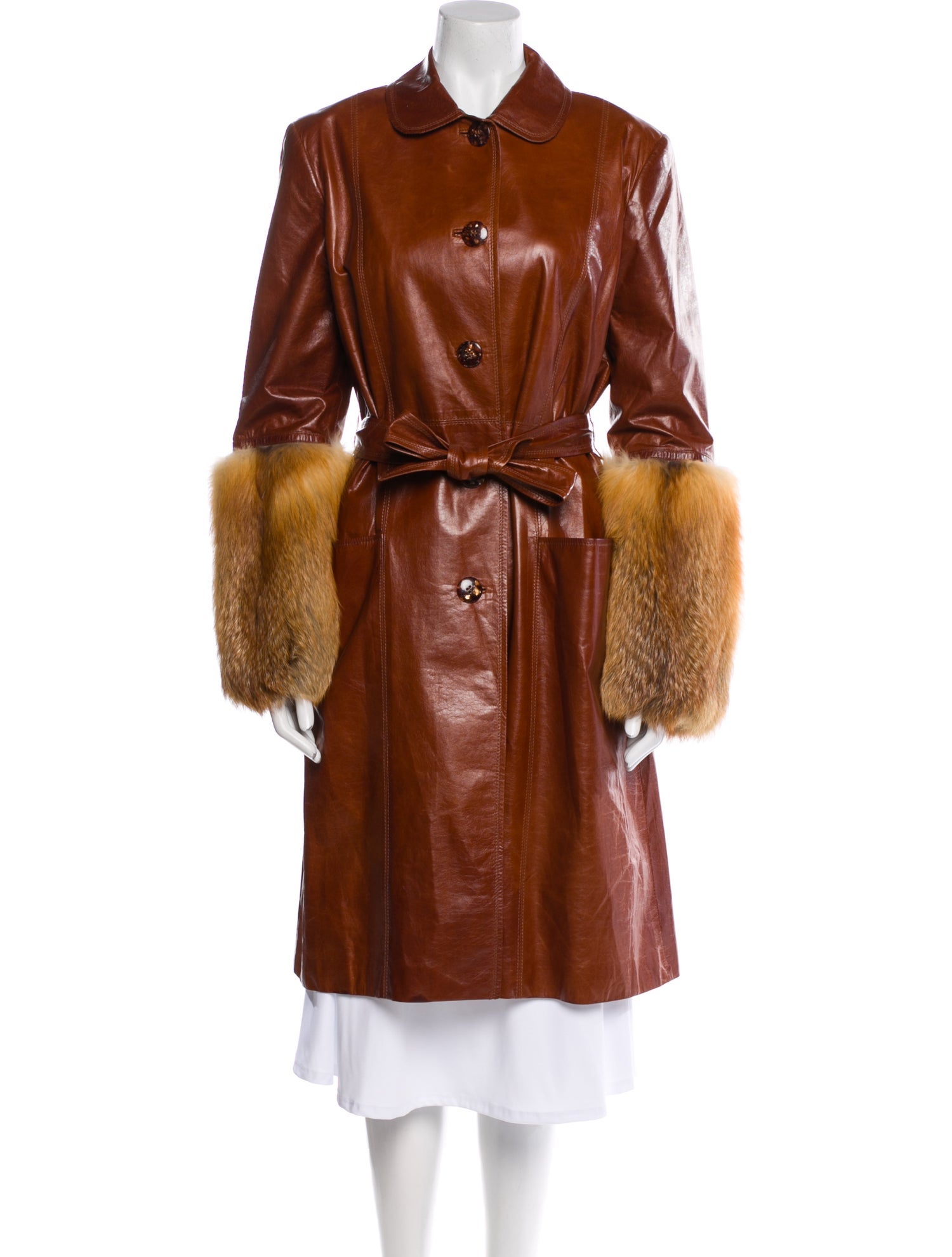 Carolina Herrera Leather Colorblock Pattern Jacket