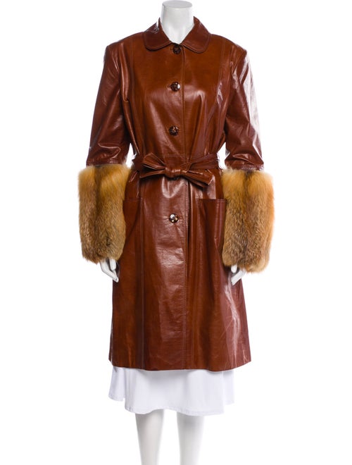 Carolina Herrera Leather Colorblock Pattern Jacket