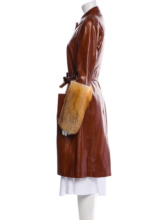 Carolina Herrera Leather Colorblock Pattern Jacket