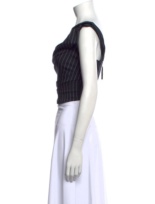 Carolina Herrera Square Neckline Short Sleeve Crop Top