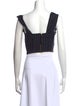 Carolina Herrera Square Neckline Short Sleeve Crop Top