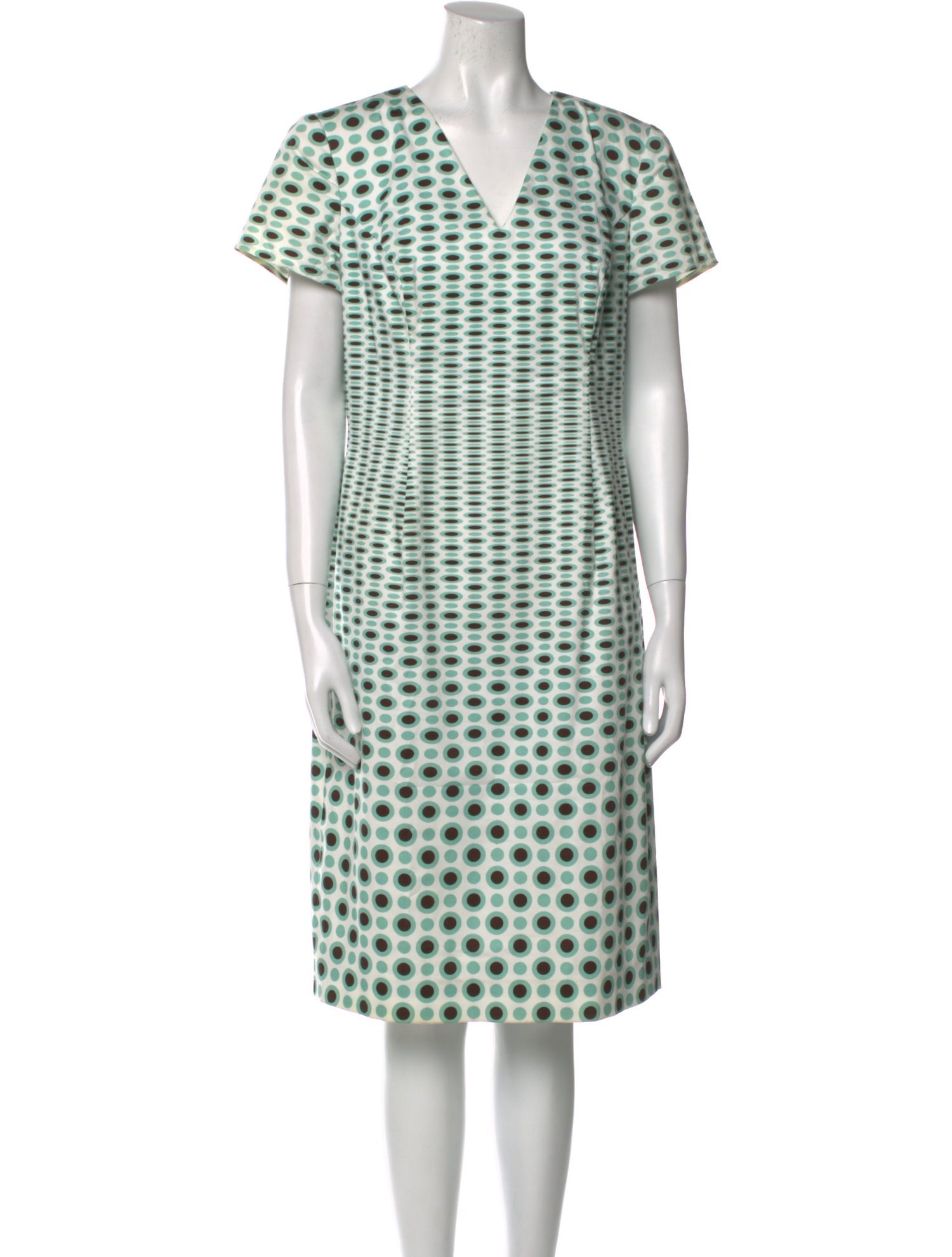 Carolina Herrera Polka Dot Print Midi Length Dress