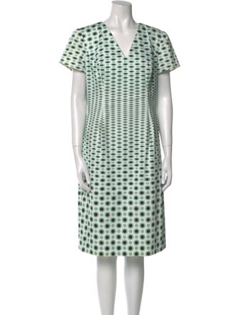Carolina Herrera Polka Dot Print Midi Length Dress