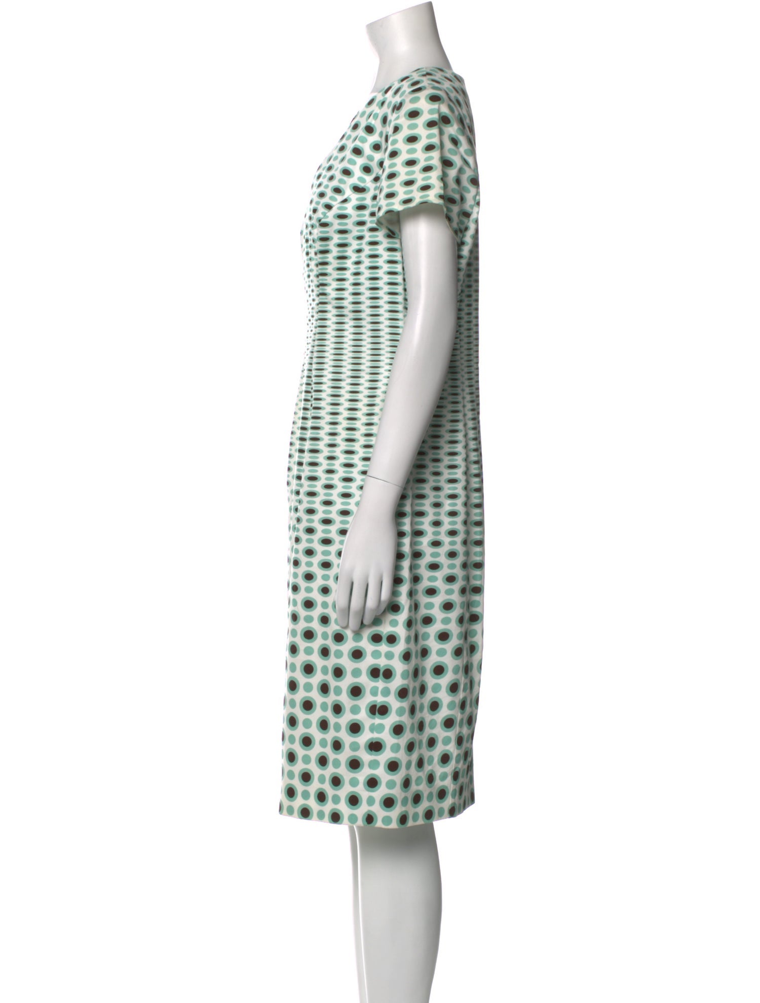 Carolina Herrera Polka Dot Print Midi Length Dress