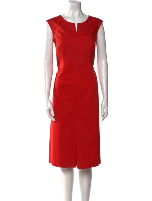 Carolina Herrera V-Neck Midi Length Dress