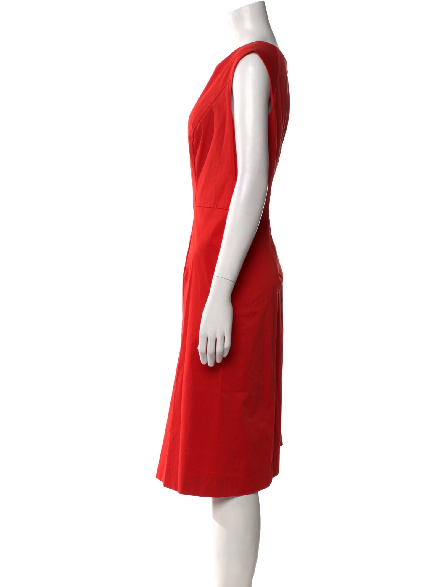 Carolina Herrera V-Neck Midi Length Dress