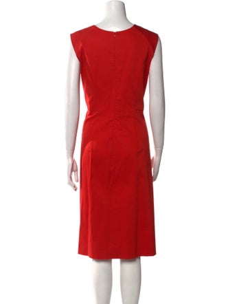 Carolina Herrera V-Neck Midi Length Dress