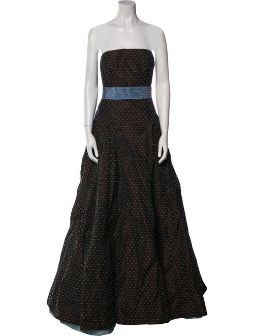 Carolina Herrera Polka Dot Print Long Dress