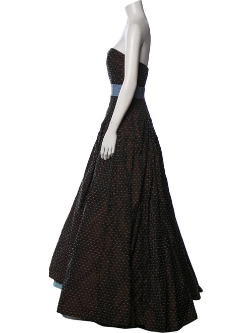 Carolina Herrera Polka Dot Print Long Dress