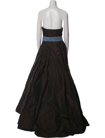 Carolina Herrera Polka Dot Print Long Dress