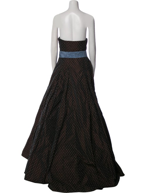 Carolina Herrera Polka Dot Print Long Dress