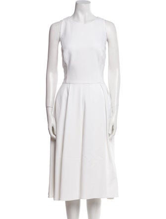 Carolina Herrera Crew Neck Midi Length Dress
