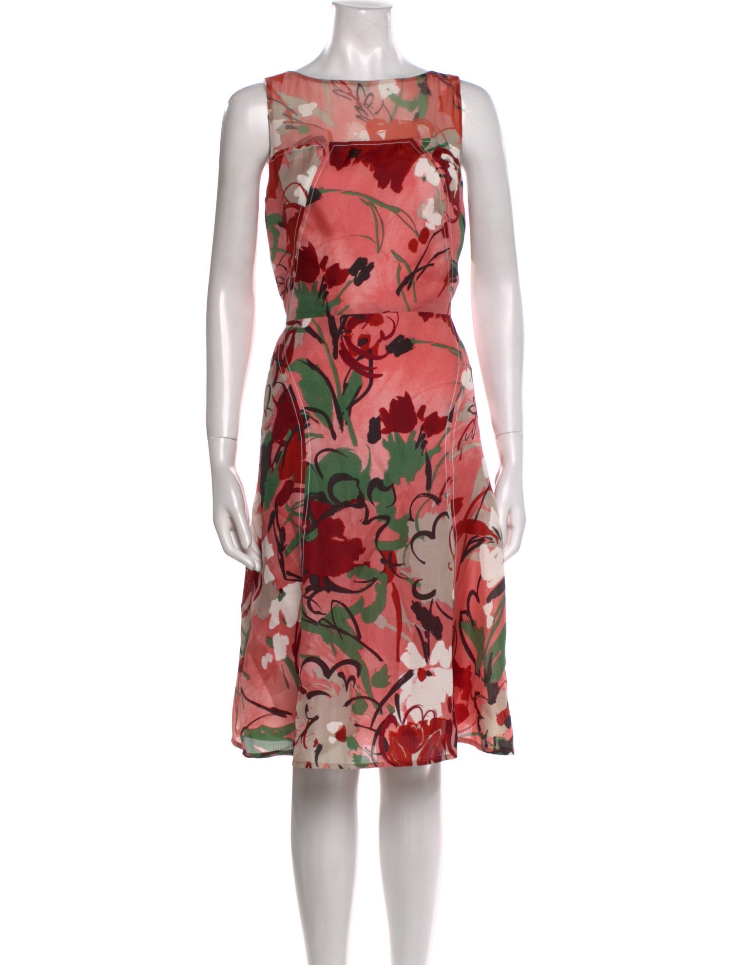 Carolina Herrera Floral Print Knee-Length Dress