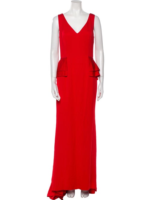 Carolina Herrera V-Neck Long Dress