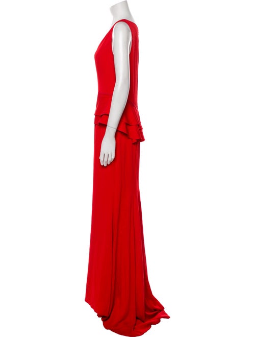 Carolina Herrera V-Neck Long Dress