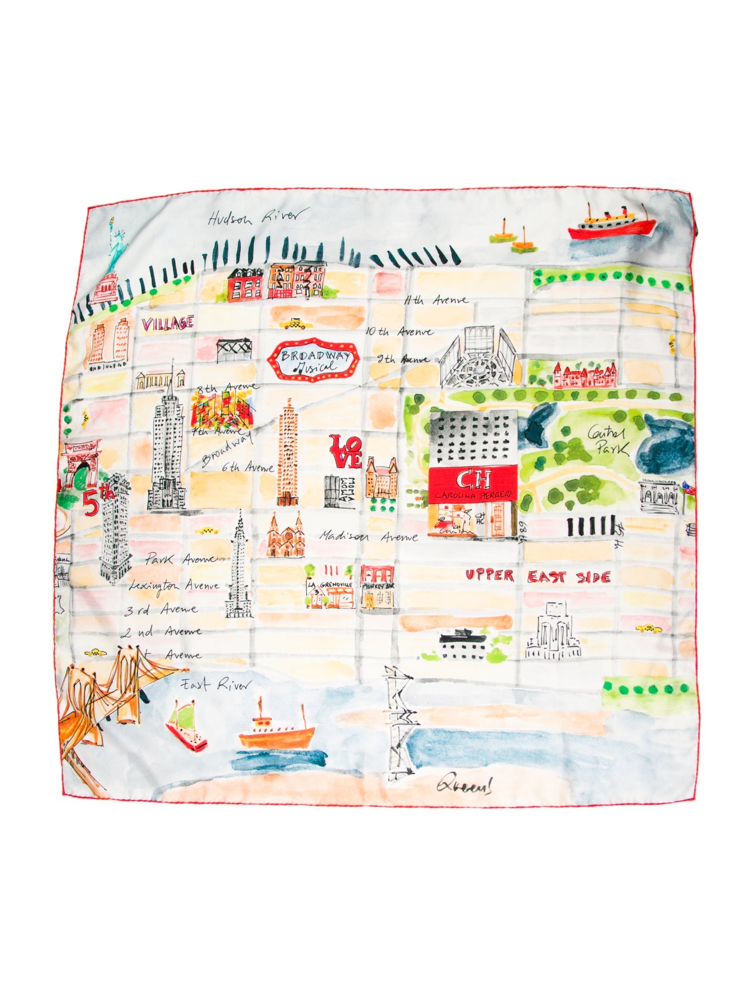 CH Carolina Herrera Silk Printed Scarf