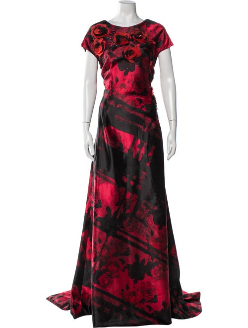 Carolina Herrera Floral Print Long Dress