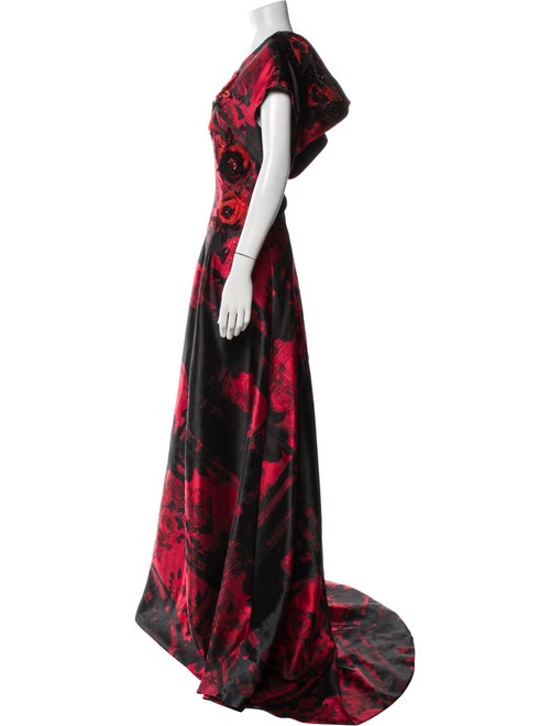 Carolina Herrera Floral Print Long Dress