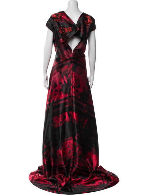 Carolina Herrera Floral Print Long Dress