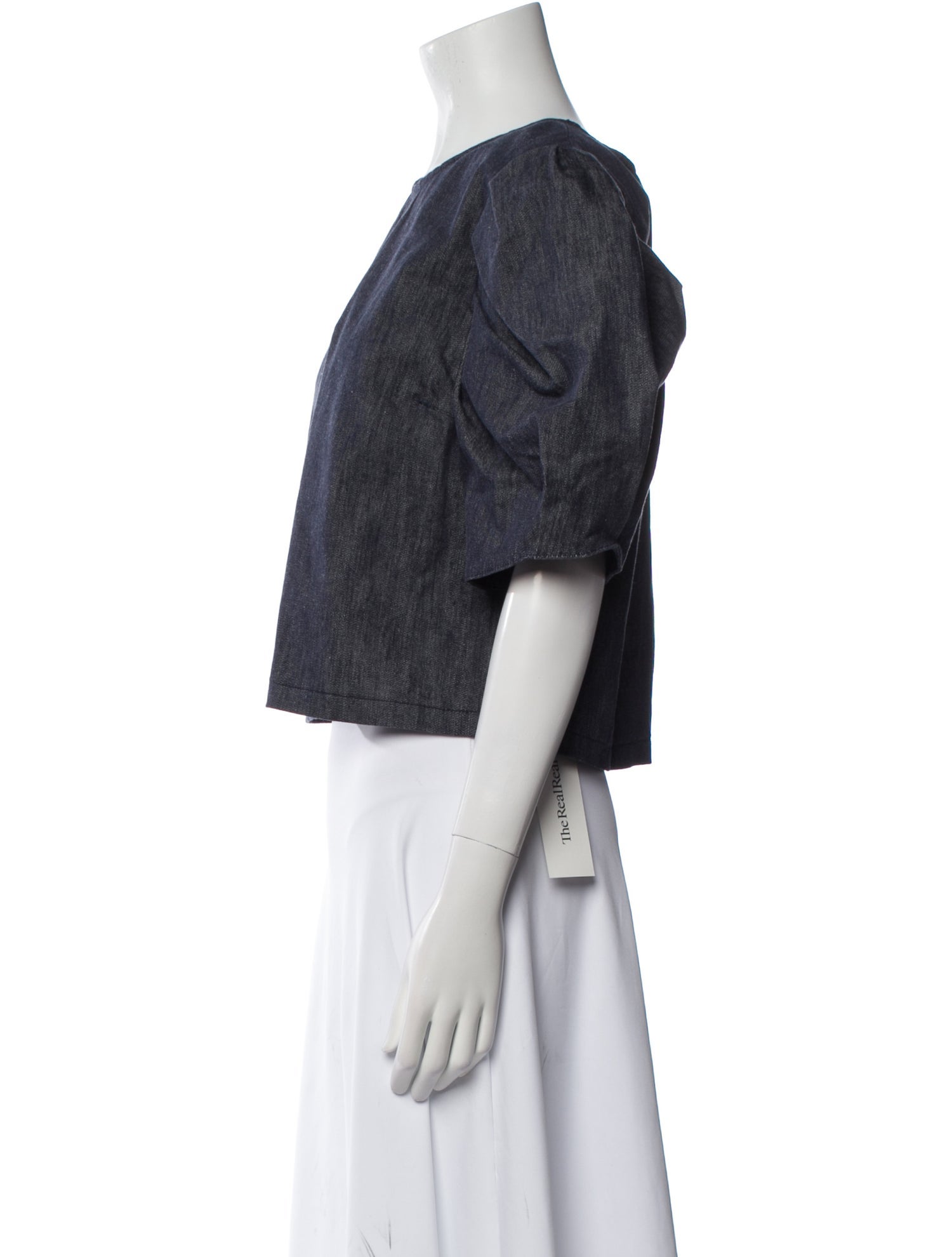 Carolina Herrera Scoop Neck Short Sleeve Crop Top