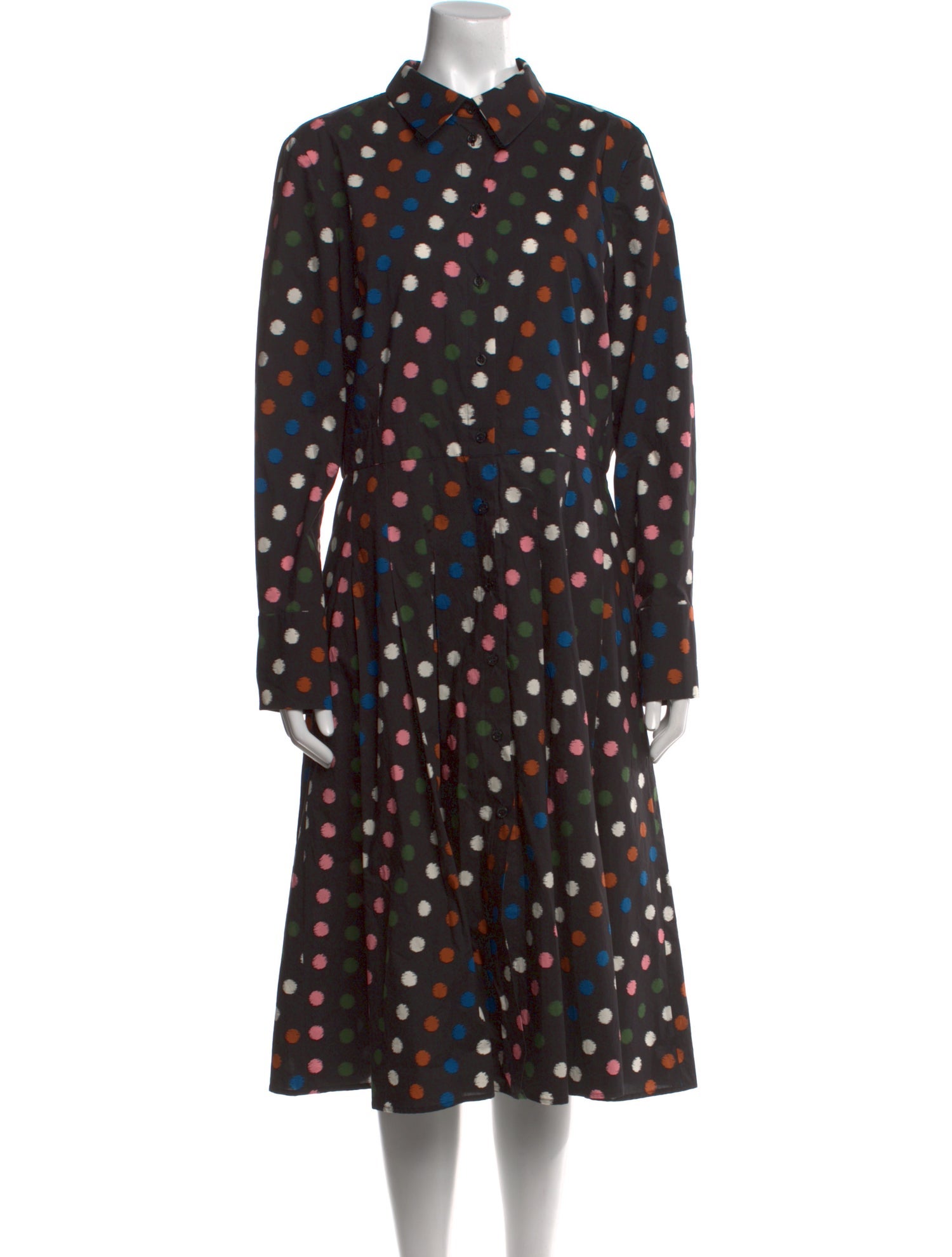 Carolina Herrera Polka Dot Print Midi Length Dress