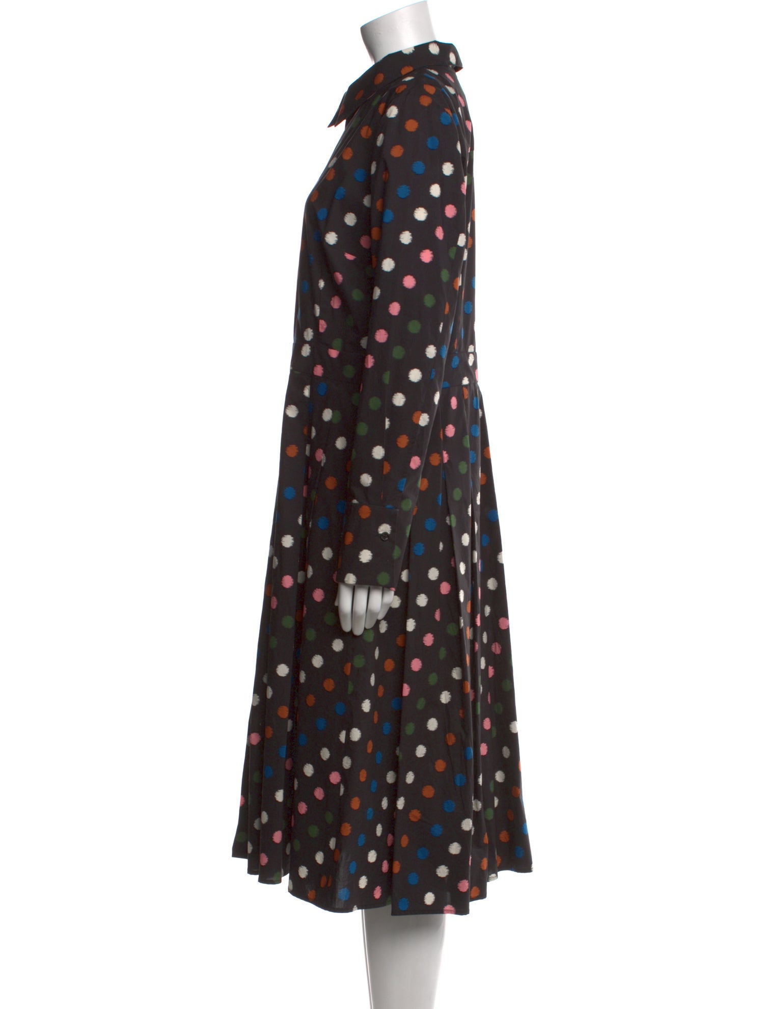 Carolina Herrera Polka Dot Print Midi Length Dress