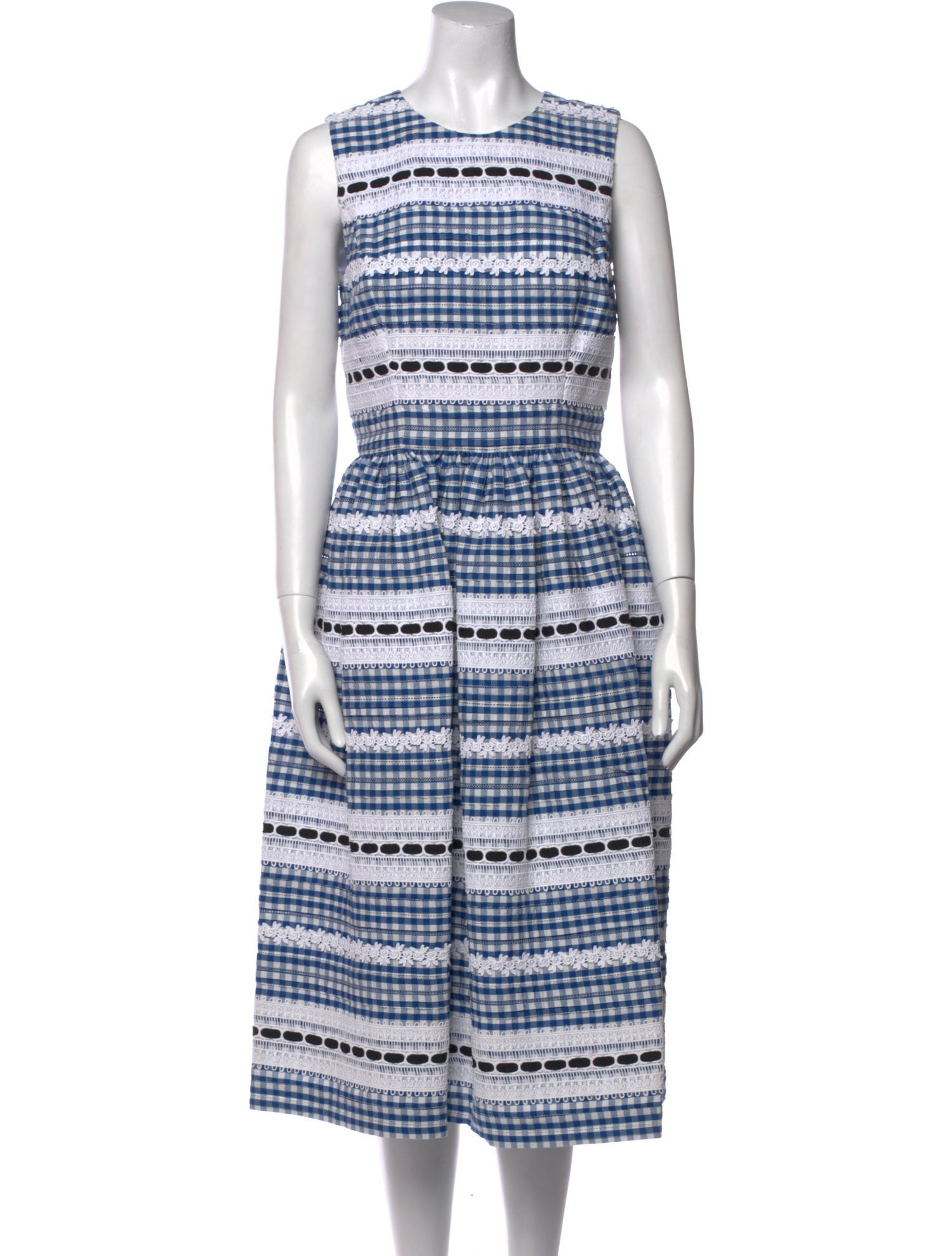 Carolina Herrera Plaid Print Midi Length Dress