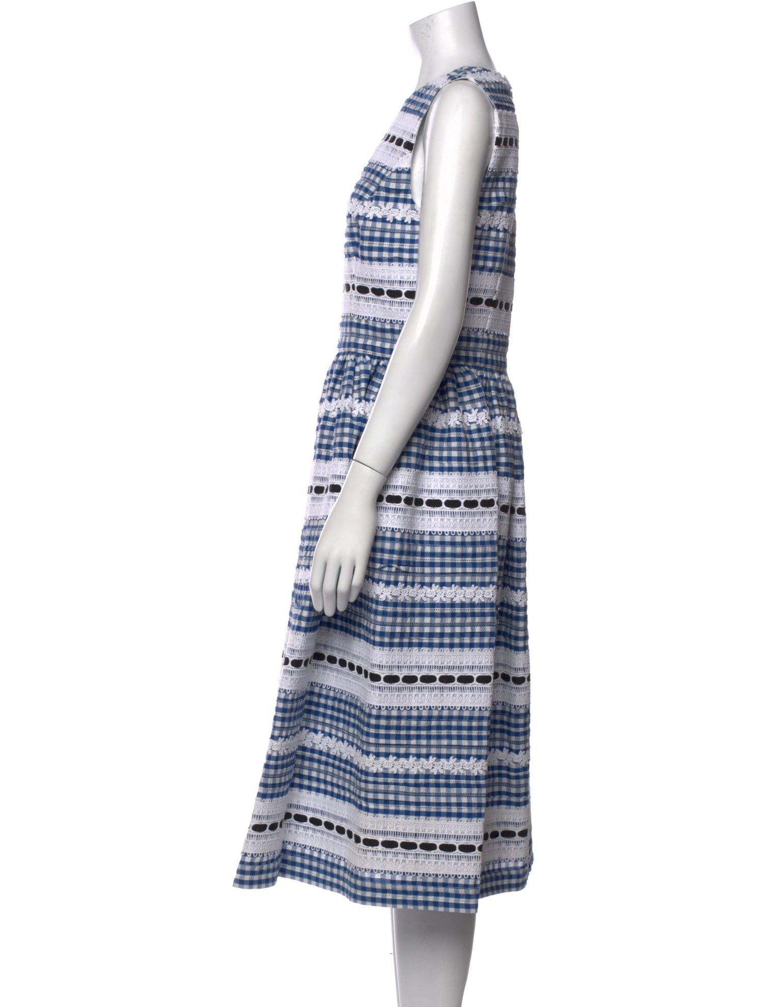 Carolina Herrera Plaid Print Midi Length Dress