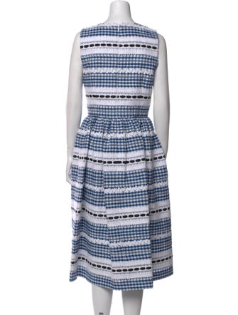 Carolina Herrera Plaid Print Midi Length Dress