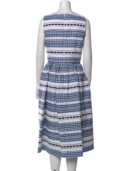 Carolina Herrera Plaid Print Midi Length Dress