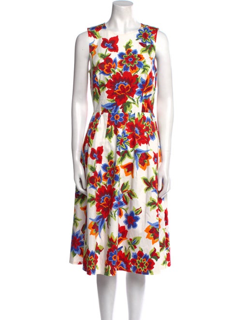 Carolina Herrera Floral Print Midi Length Dress