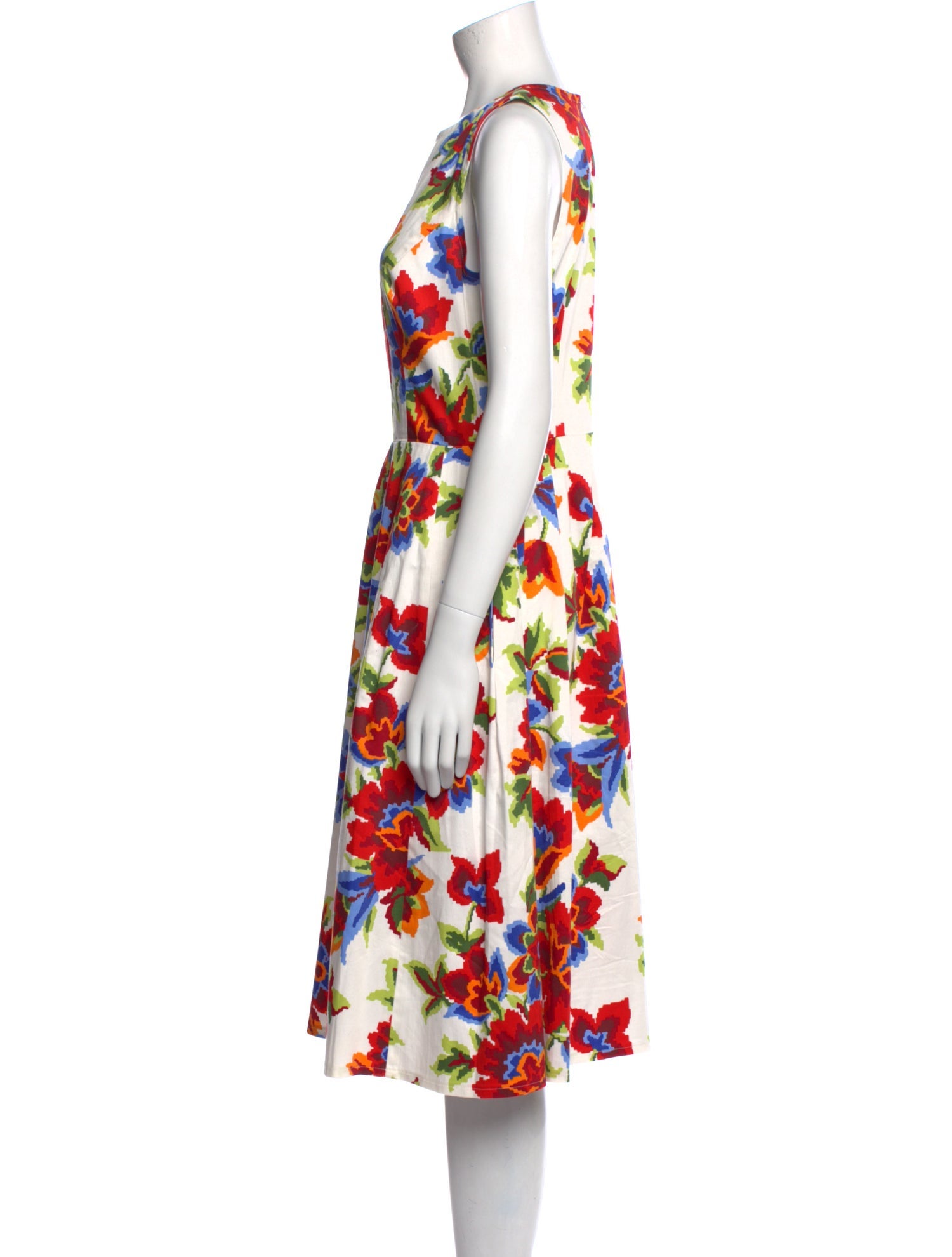Carolina Herrera Floral Print Midi Length Dress