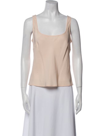Carolina Herrera Silk Square Neckline Top