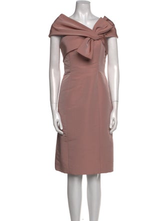 Carolina Herrera V-Neck Midi Length Dress