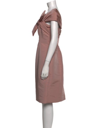 Carolina Herrera V-Neck Midi Length Dress