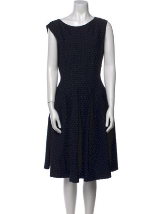 Carolina Herrera Polka Dot Print Knee-Length Dress